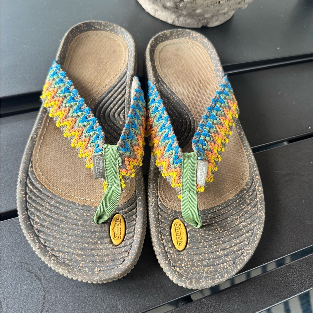 Simple brand Multicolor Woven Sandals